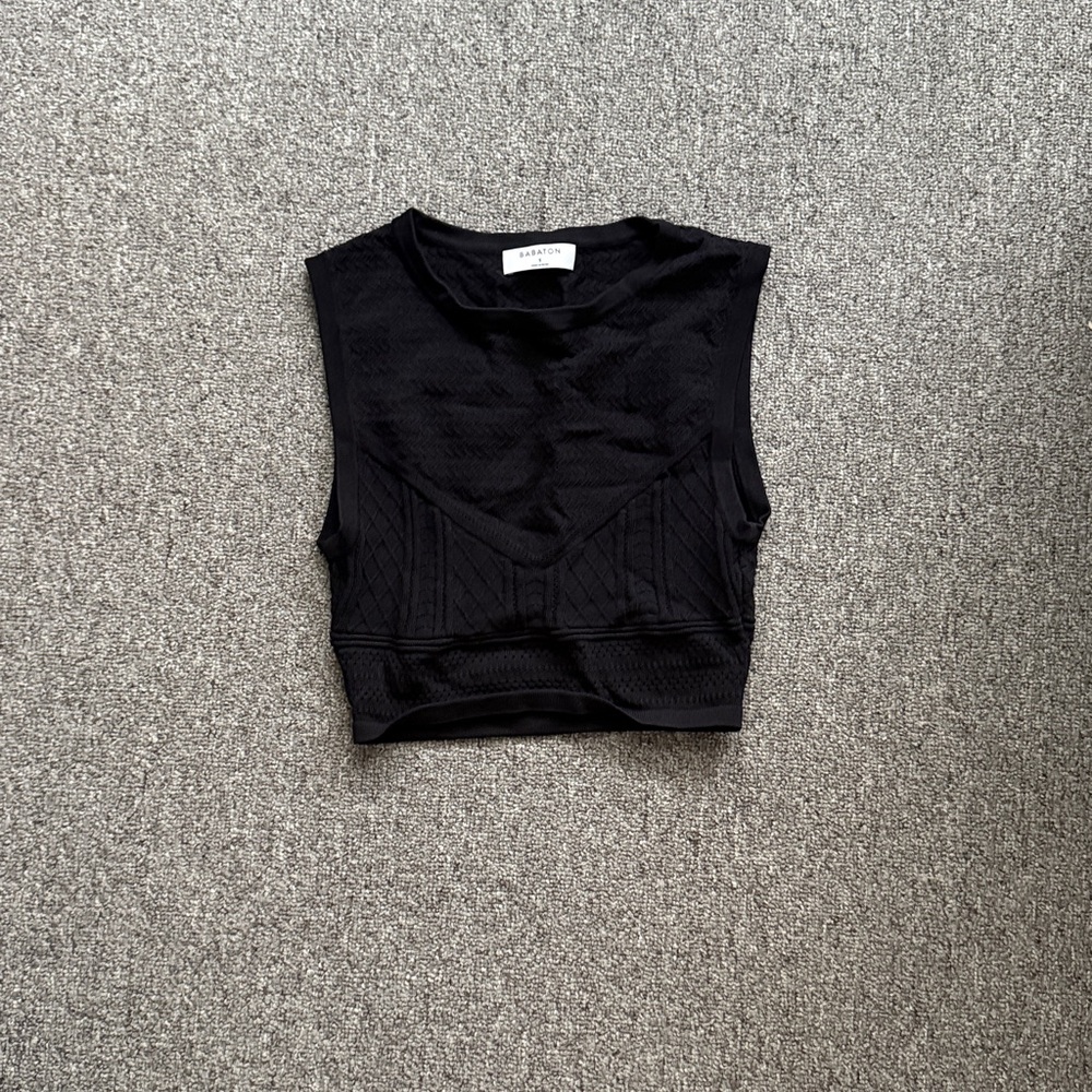 Babaton Textured Black Knit Top